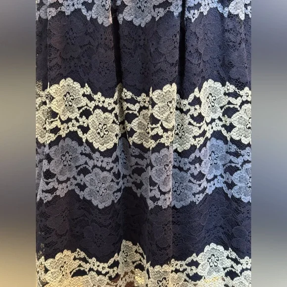 Eva Franco Blue Lace Skirt Size 10 Classic - Picture 6 of 7